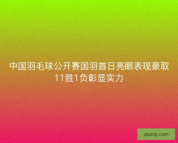 中国羽毛球公开赛国羽首日亮眼表现豪取11胜1负彰显实力 中国羽毛球公开赛国羽首日亮眼表现豪取11胜1负彰显实力